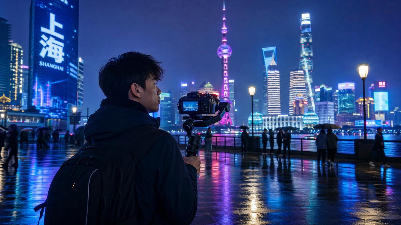 男同网-男同网生活传媒：夜上海魅力·城市夜景Vlog传媒分享